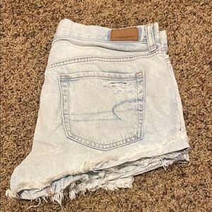 American Eagle Outfitters Light Wash Frayed Denim Shorts